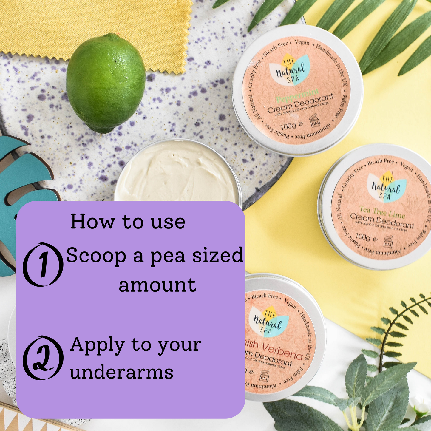 Lavender Mint Cream Deodorant Balm | Natural Bicarb & Aluminium-Free | Gentle, Vegan, Plastic-Free Odour Protection-3