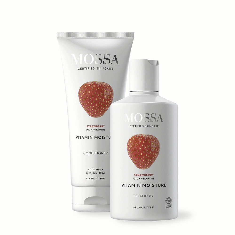 MOSSA Haarpflege Set Erdbeer Shampoo & Conditioner