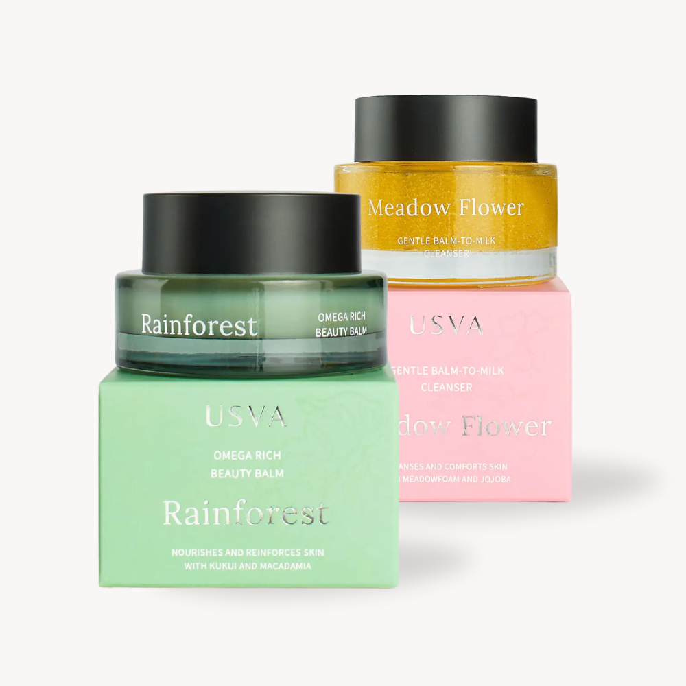 USVA COSMETICS Gesichtspflege Set für trockene Haut Cleanser & Balm