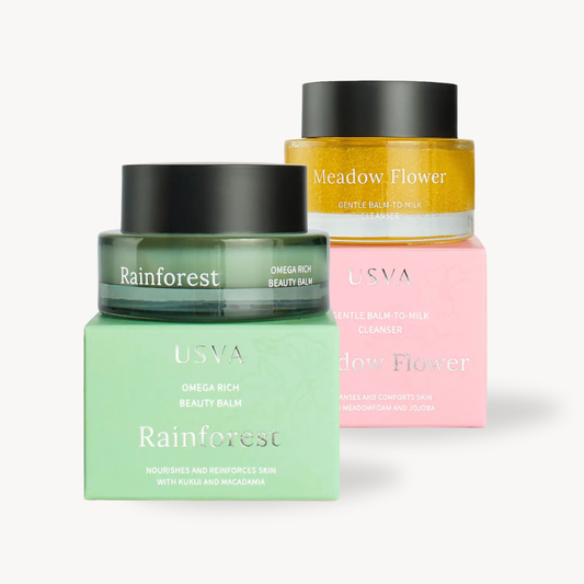 USVA COSMETICS Gesichtspflege Set für trockene Haut Cleanser & Balm