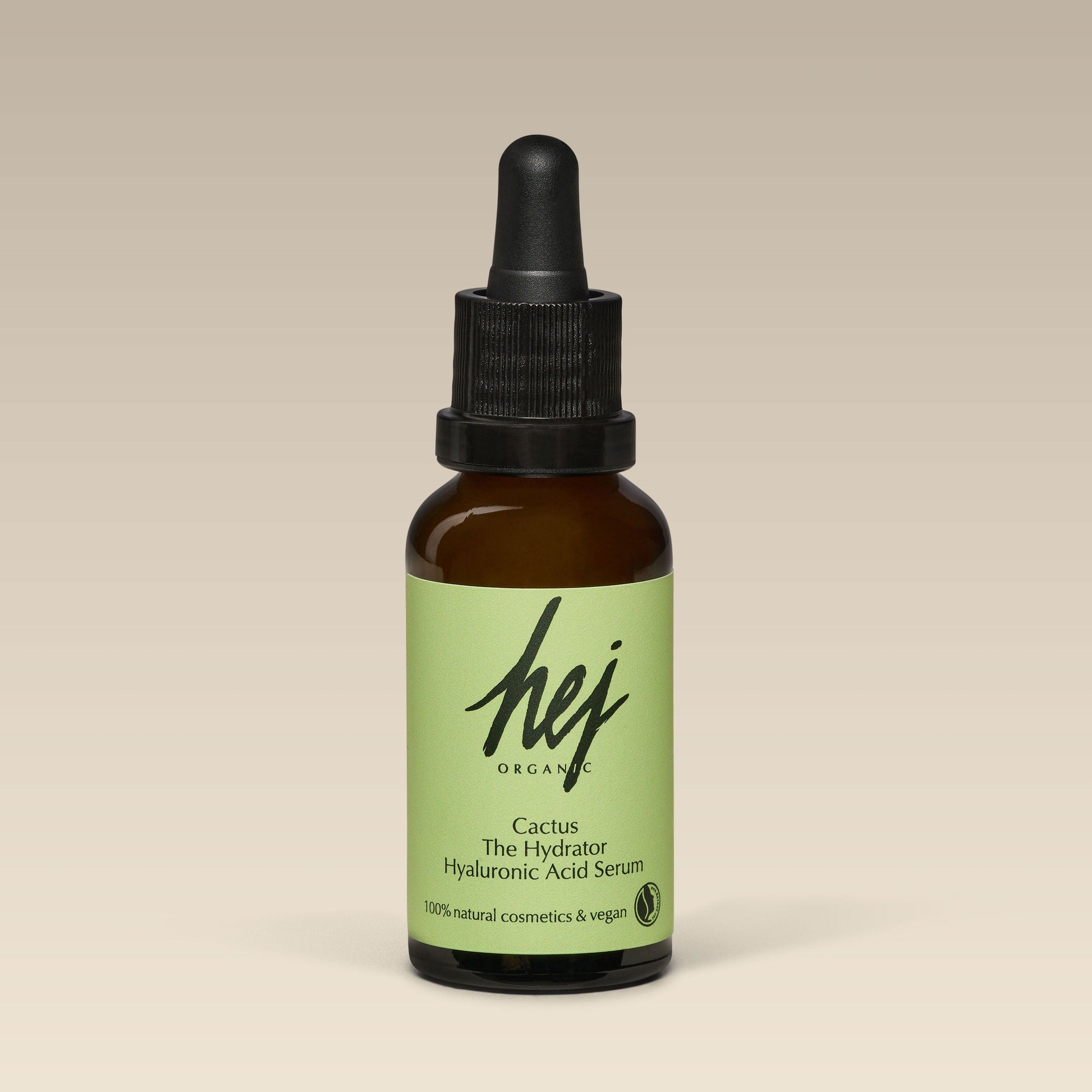 HEJ ORGANIC Cactus The Hydrator Hyaluronic Acid Serum, 30 ml, Braunglasflasche mit Pipette