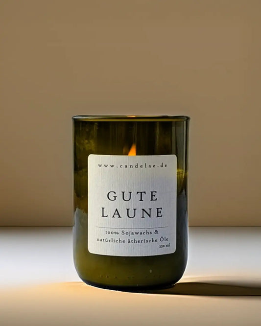 CANDELAE GUTE LAUNE | DUFTKERZE AUS SOJAWACHS | ZITRUSNOTEN FÜR POSITIVE ENERGIE | 250ml