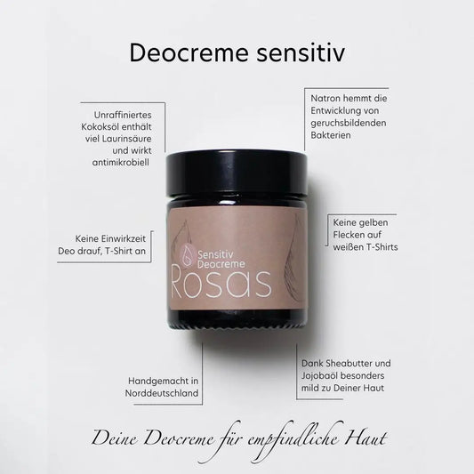 ROSAS NATURKOSMETIK Deocreme Sensitiv gegen Schweißgeruch 50 ml
