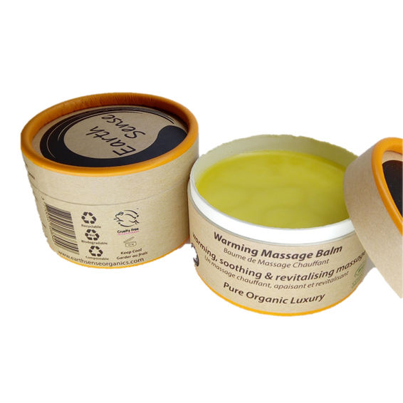 EARTH SENSE ORGANIC wärmender Massage Balsam 100ml offene Dose
