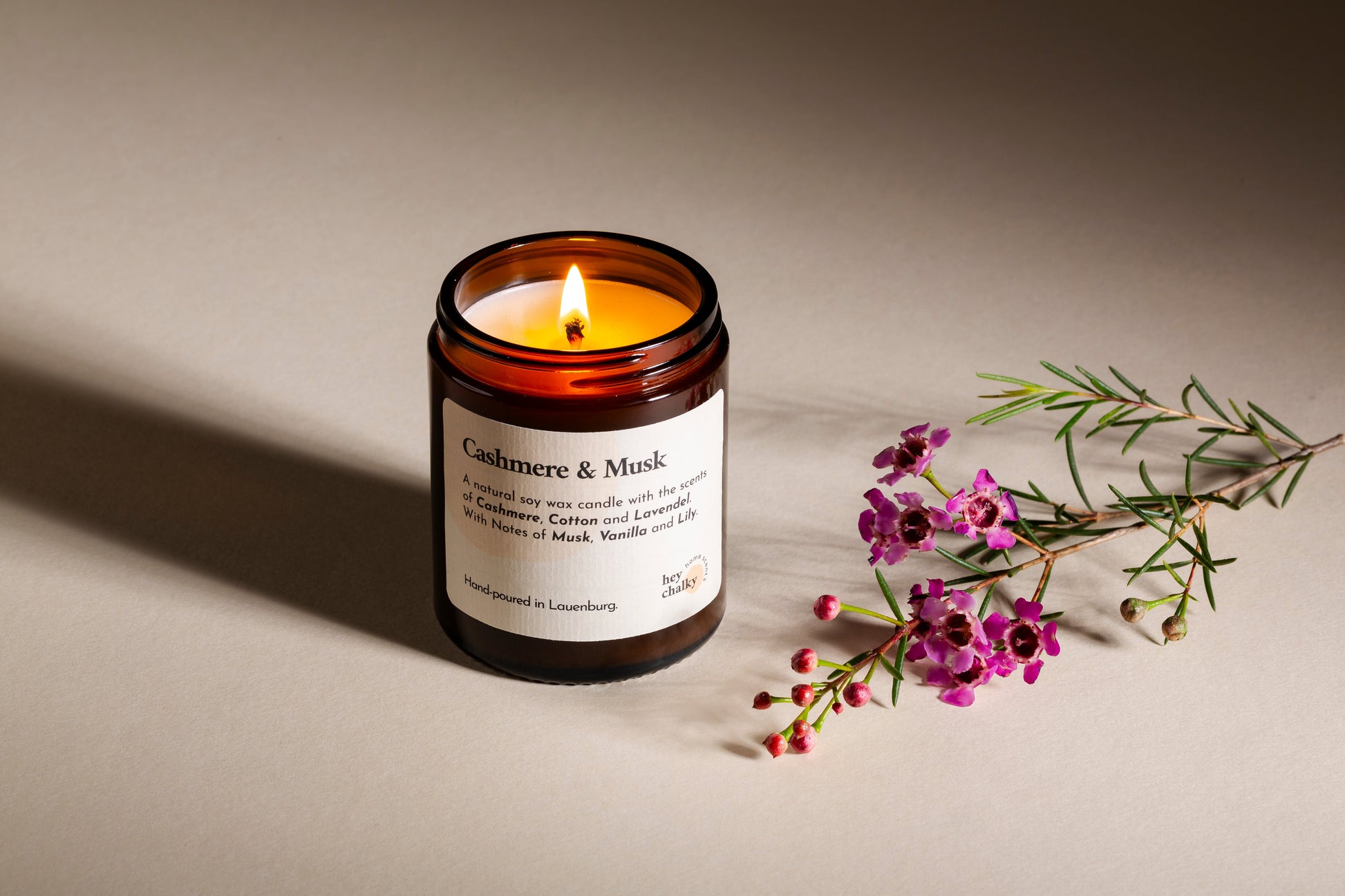 HEY CHALKY | DUFTKERZE IM GLAS CASHMERE & MUSK | 155g-2