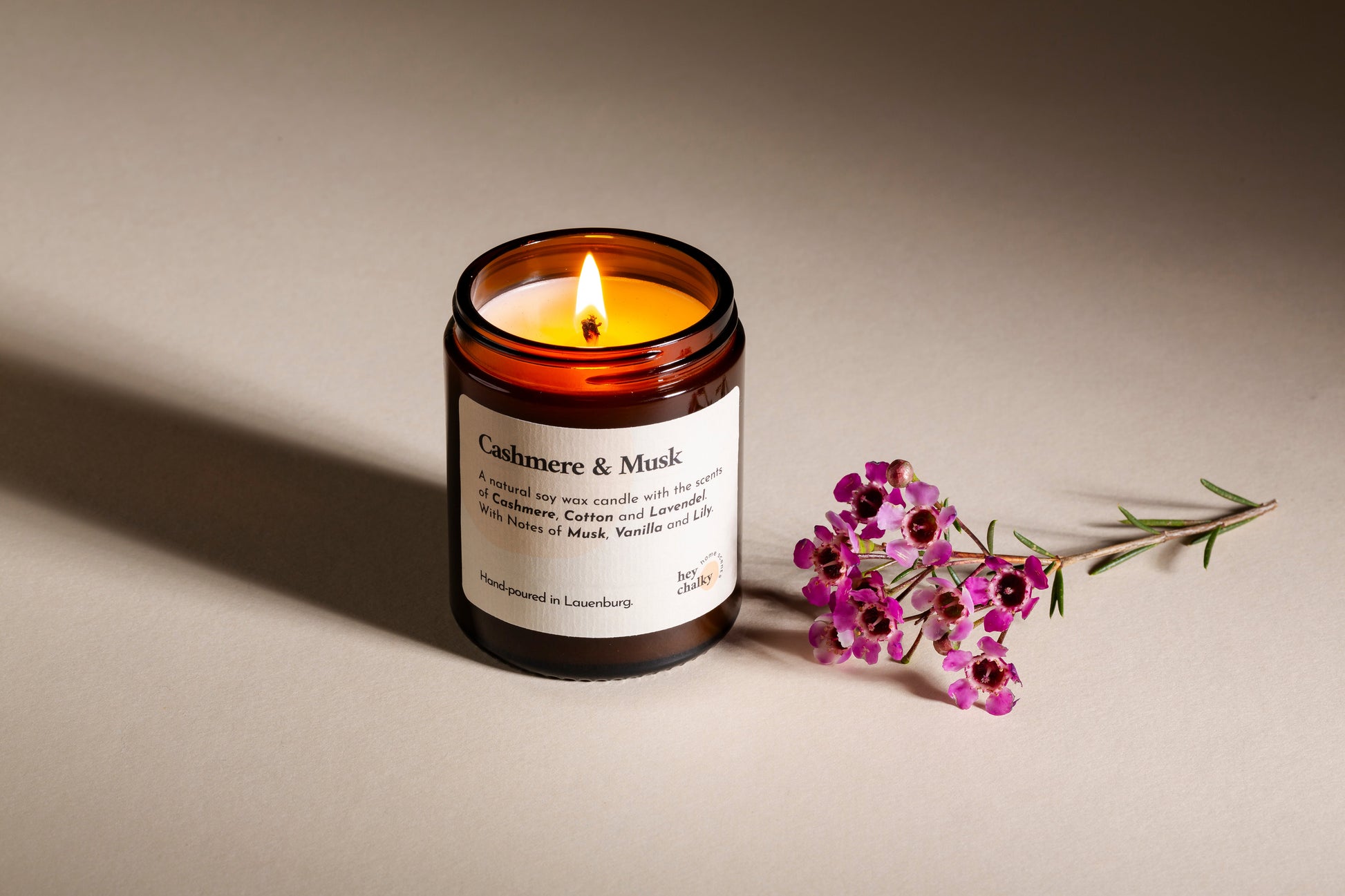 HEY CHALKY | DUFTKERZE IM GLAS CASHMERE & MUSK | 155g-4