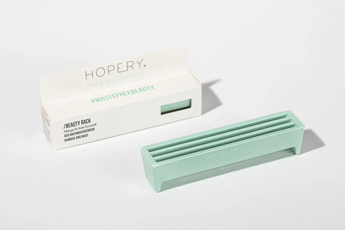 HOPERY Ablage für feste Kosmetik nachhaltige Bambus-Ablage 14 x 3 x 3 cm