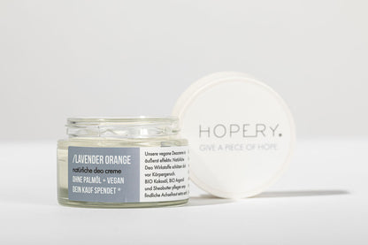 HOPERY Lavendel Orange Deocreme ohne Aluminium 50 ml