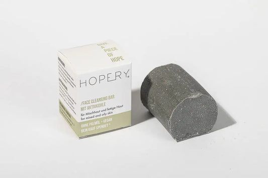 HOPERY Face Cleansing Bar mit Aktivkohle für sanfte Gesichtsreinigung 100 g