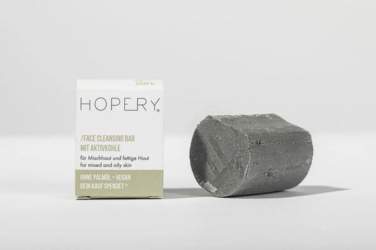 HOPERY Face Cleansing Bar mit Aktivkohle für sanfte Gesichtsreinigung 100 g