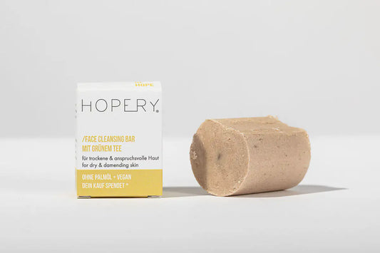HOPERY Face Cleansing Bar mit grünem Tee für sanfte Gesichtsreinigung 100 g