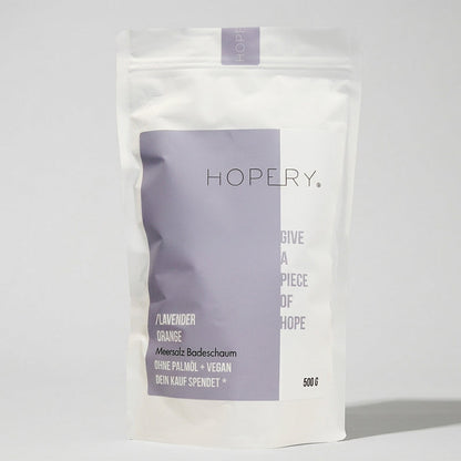 HOPERY Lavendel Orange Meersalz Badeschaum 70 g oder 500 g