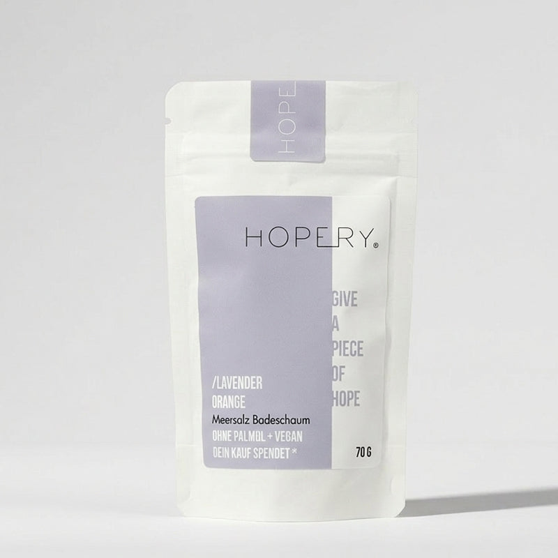 HOPERY Lavendel Orange Meersalz Badeschaum 70 g oder 500 g