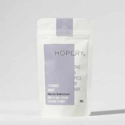 HOPERY Lavendel Orange Meersalz Badeschaum 70 g oder 500 g