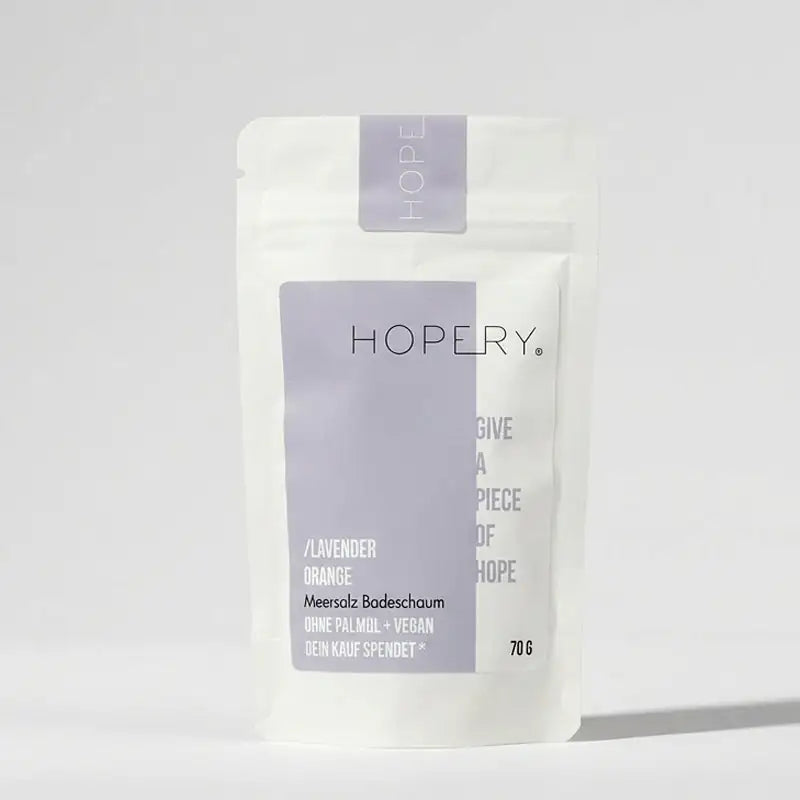 HOPERY Lavender Orange Meersalz Badeschaum mit pflegendem Bio-Arganöl 500 g