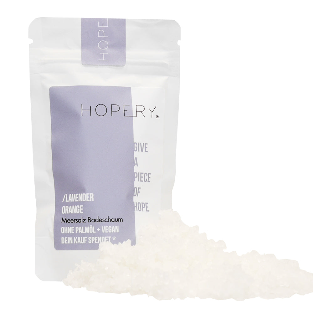 HOPERY Lavendel Orange Meersalz Badeschaum 70 g oder 500 g