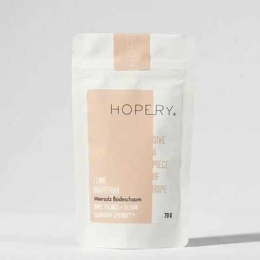 HOPERY Lime Grapefruit Meersalz Badeschaum mit pflegendem Bio-Arganöl 500 g