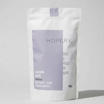 HOPERY Lavender Orange Milchbad für zarte und pflegende Badeerlebnisse 500 g
