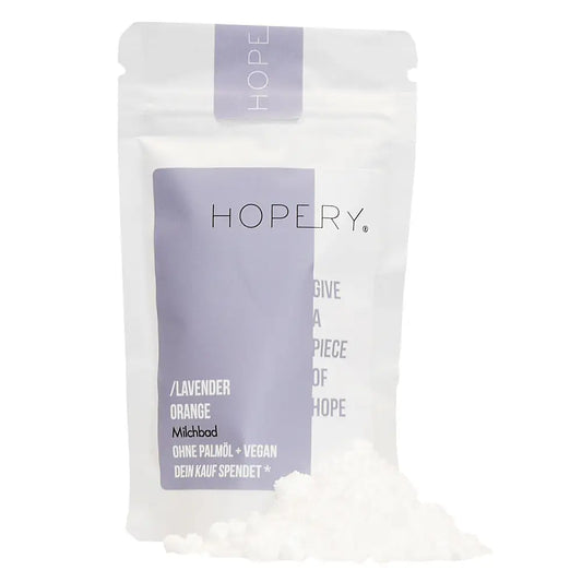 HOPERY Lavender Orange Milchbad für zarte und pflegende Badeerlebnisse 500 g