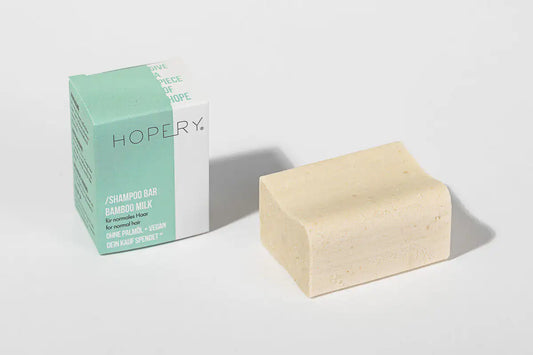 HOPERY Bamboo Milk Shampoo Bar natürliches Pflegeshampoo für normales Haar 80 g