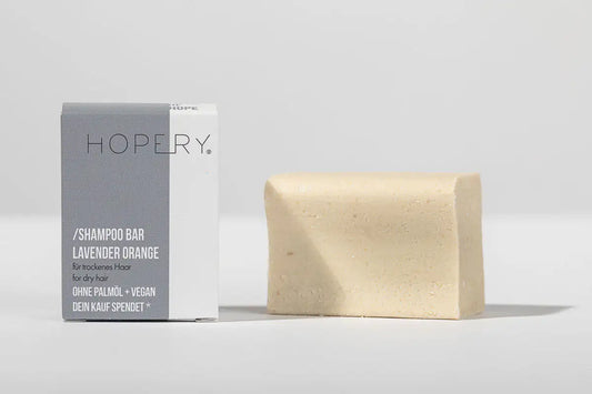 HOPERY Lavendel-Orangen Shampoo Bar für trockenes Haar 80 g