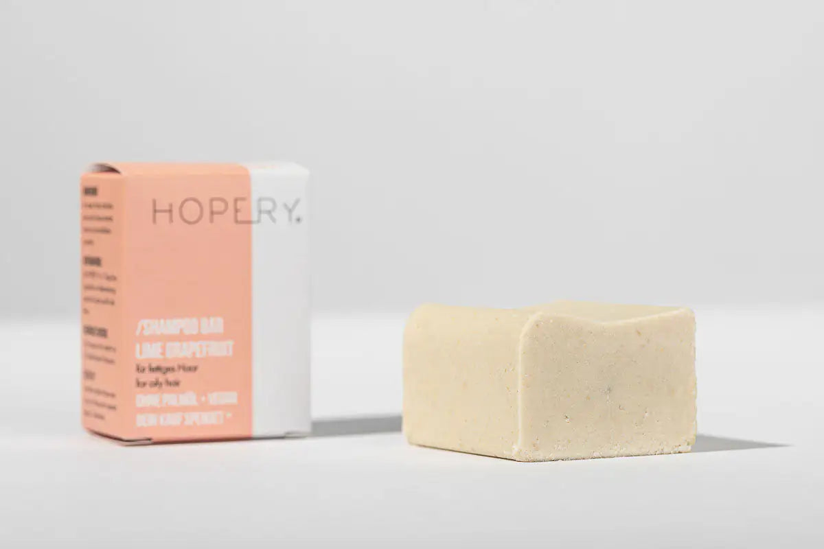 HOPERY Lime Grapefruit Shampoo Bar für leicht fettendes Haar 80g
