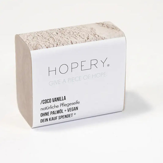 HOPERY Coco Vanilla Bar Soap extra milde Seife mit Sheabutter und Bio-Arganöl 100 g