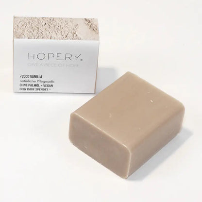 HOPERY Coco Vanilla Bar Soap extra milde Seife mit Sheabutter und Bio-Arganöl 100 g