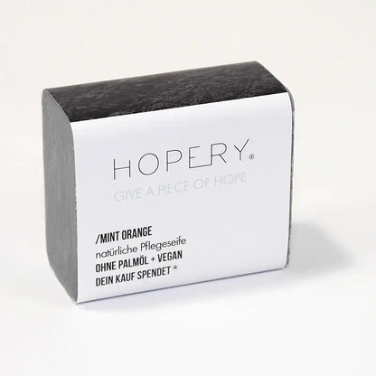 HOPERY Erfrischende Minz-Orangen Seife mit Sheabutter und Bio-Arganöl 100 g