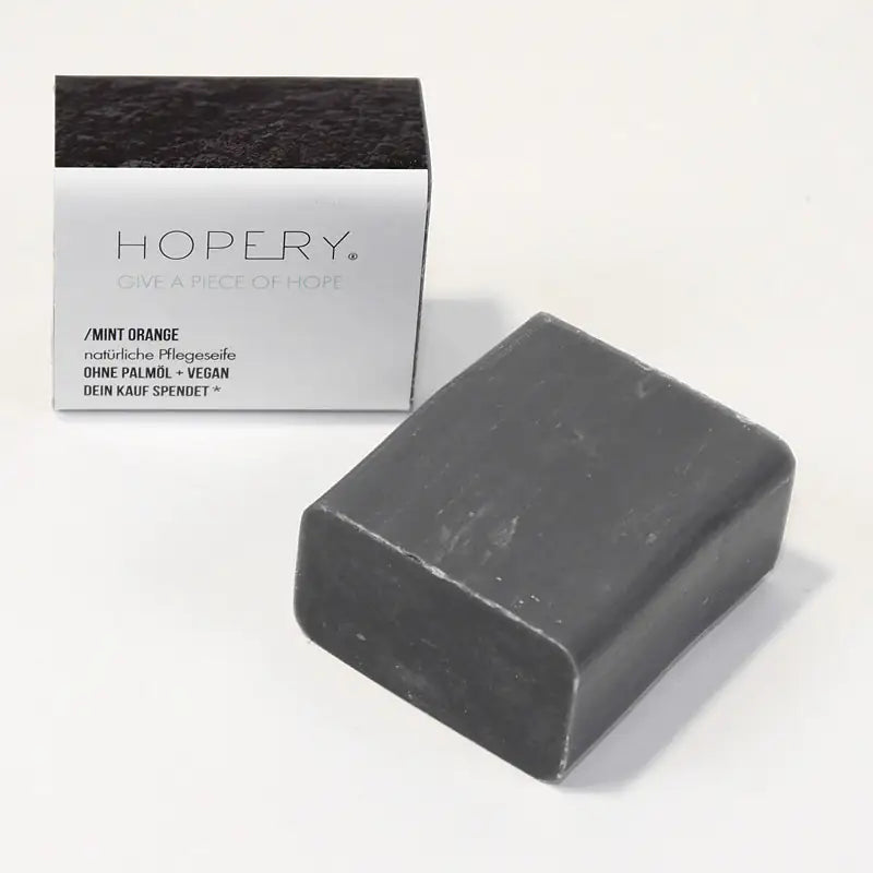 HOPERY Erfrischende Minz-Orangen Seife mit Sheabutter und Bio-Arganöl 100 g