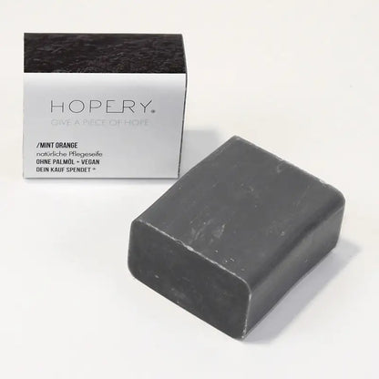 HOPERY Erfrischende Minz-Orangen Seife mit Sheabutter und Bio-Arganöl 100 g