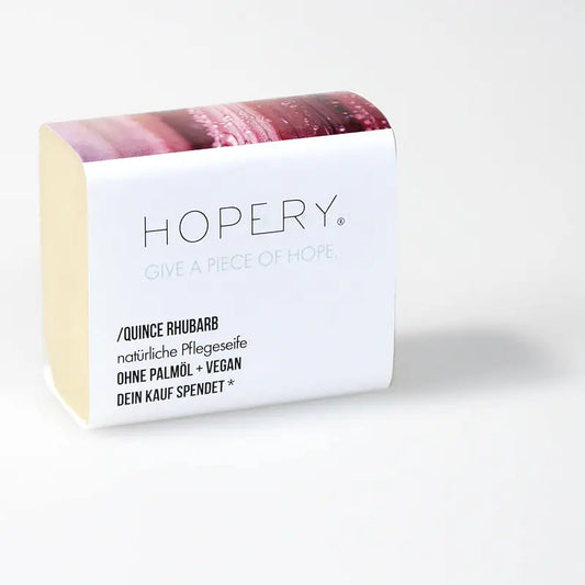 HOPERY Quitte-Rhabarber Seife extra mild für Hände, Gesicht und Körper 100 g