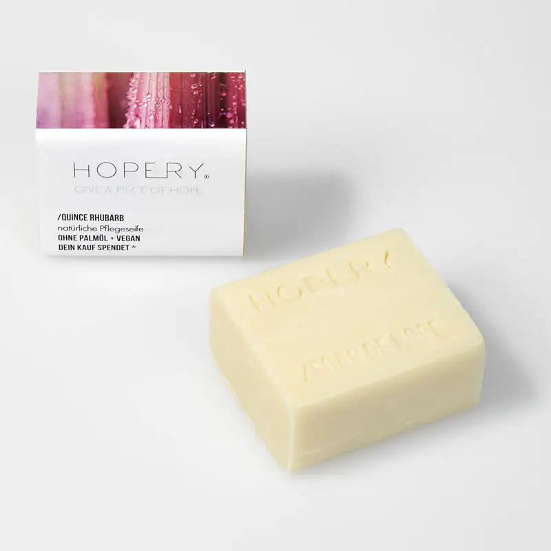 HOPERY Quitte-Rhabarber Seife extra mild für Hände, Gesicht und Körper 100 g