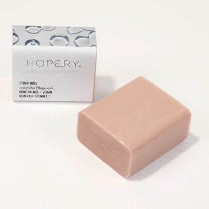 HOPERY Rose Bar Soap extra milde Seife für Hände Gesicht und Körper 100 g