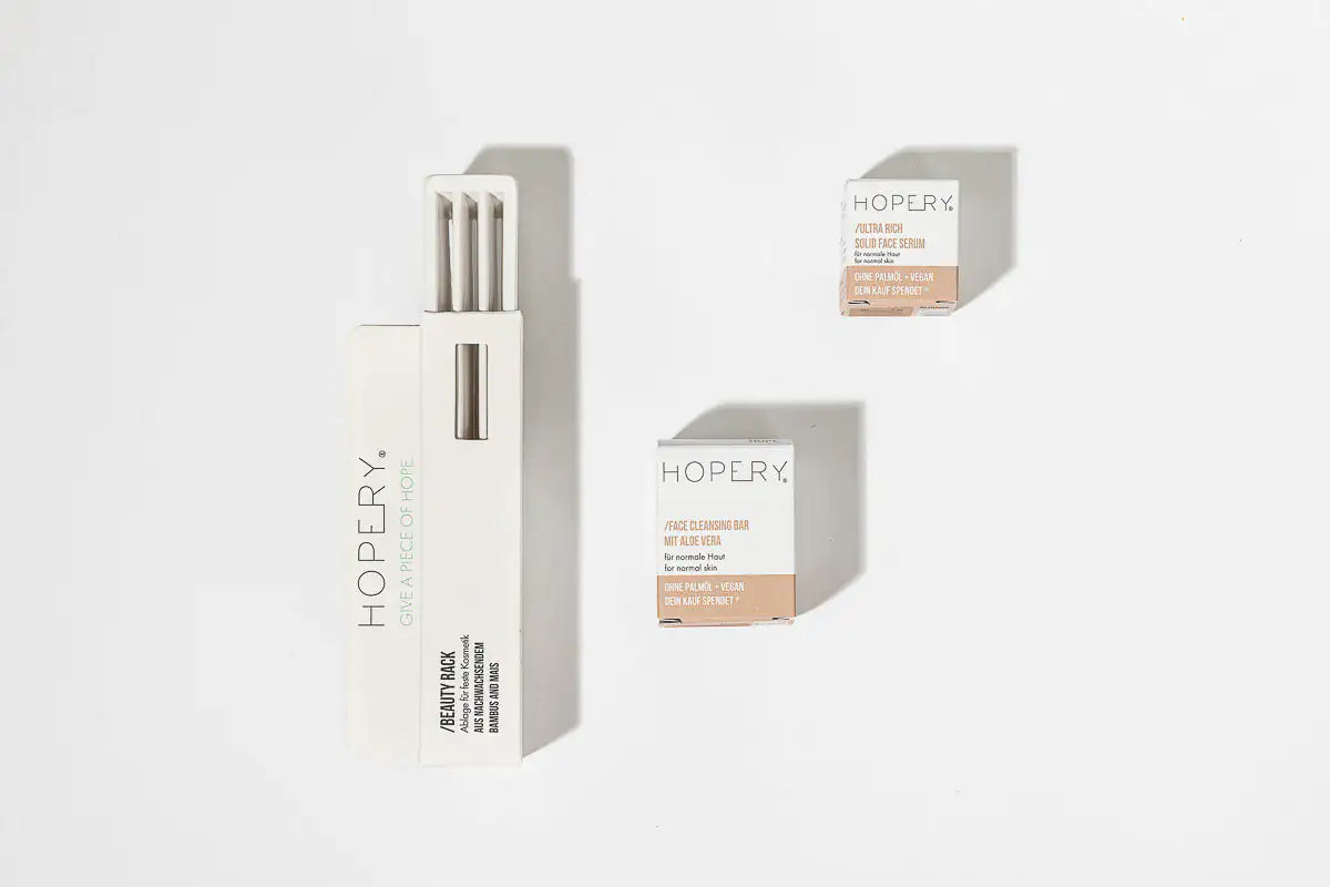 HOPERY Zero Waste Gesichtsreinigung und Ultra Rich Face Serum Set für normale Haut 2-teilig