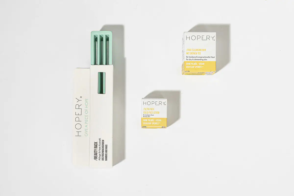 HOPERY Zero Waste Starter Kit für trockene Haut Nachhaltige Gesichtspflege Set