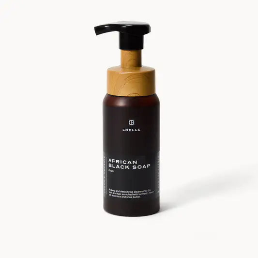 LOELLE ORGANICS Afrikanische Schwarze Seife Schaum Unreine Haut & Akne 250ml - Pumpspender