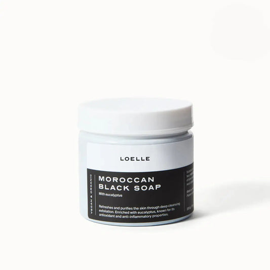 LOELLE ORGANICS Marokkanische Schwarze Seife Paste 200g - Tigel mit Deckel
