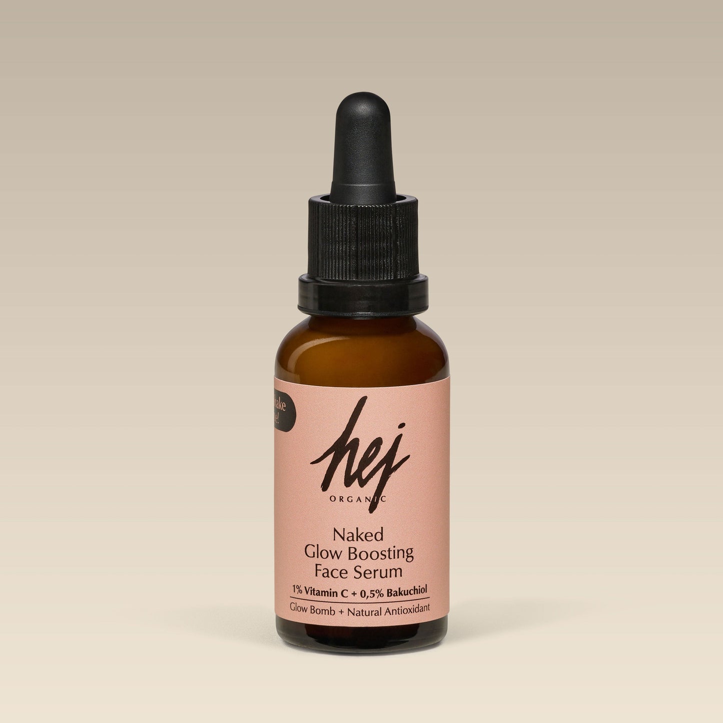 HEJ ORGANIC Naked Glow Boosting Face Serum, 30 ml, Braunglasflasche mit Pipette