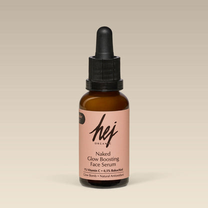 HEJ ORGANIC Naked Glow Boosting Face Serum, 30 ml, Braunglasflasche mit Pipette