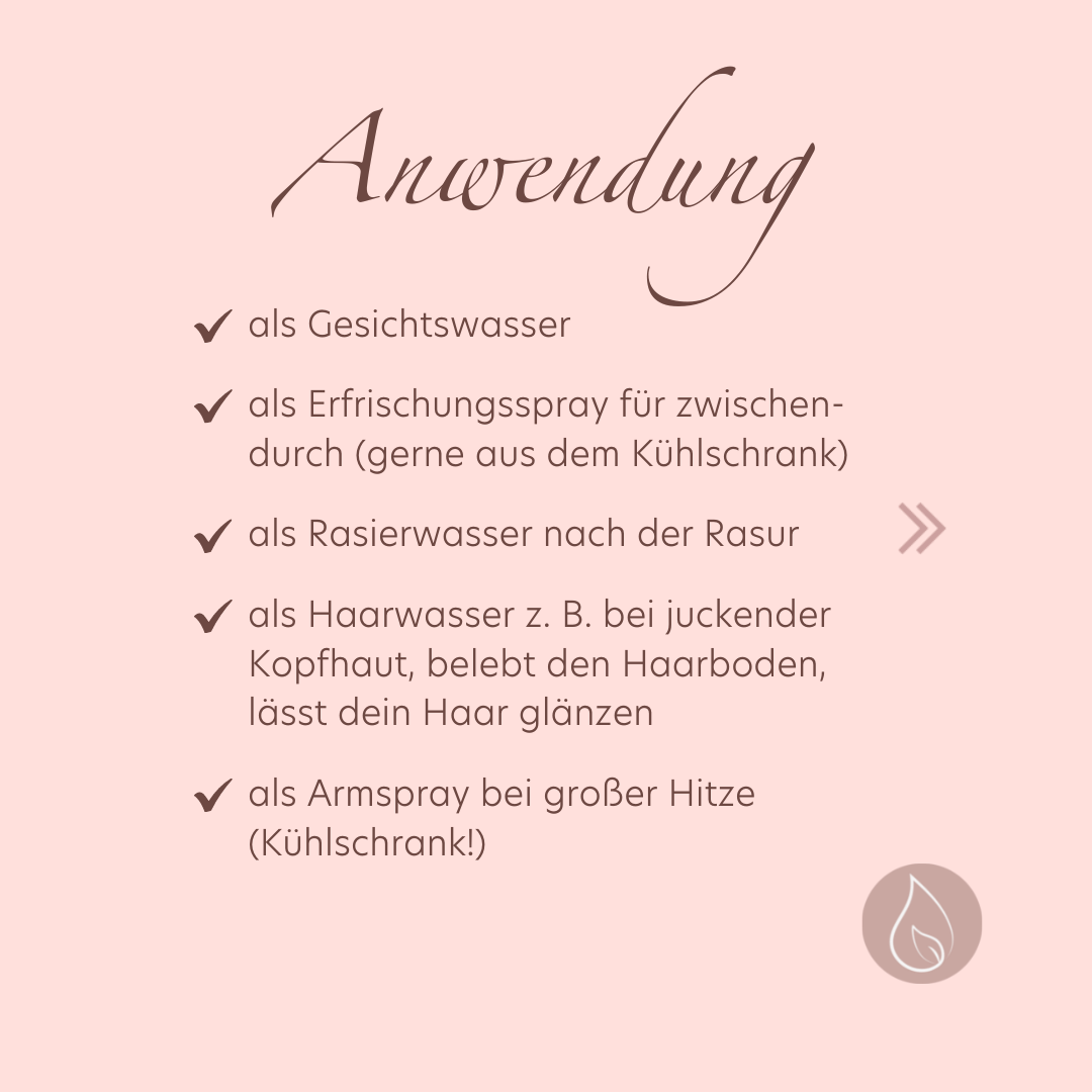 ROSAS Rosenwasser Naturreines Hydrolat für Haut und Haar 100 ml
