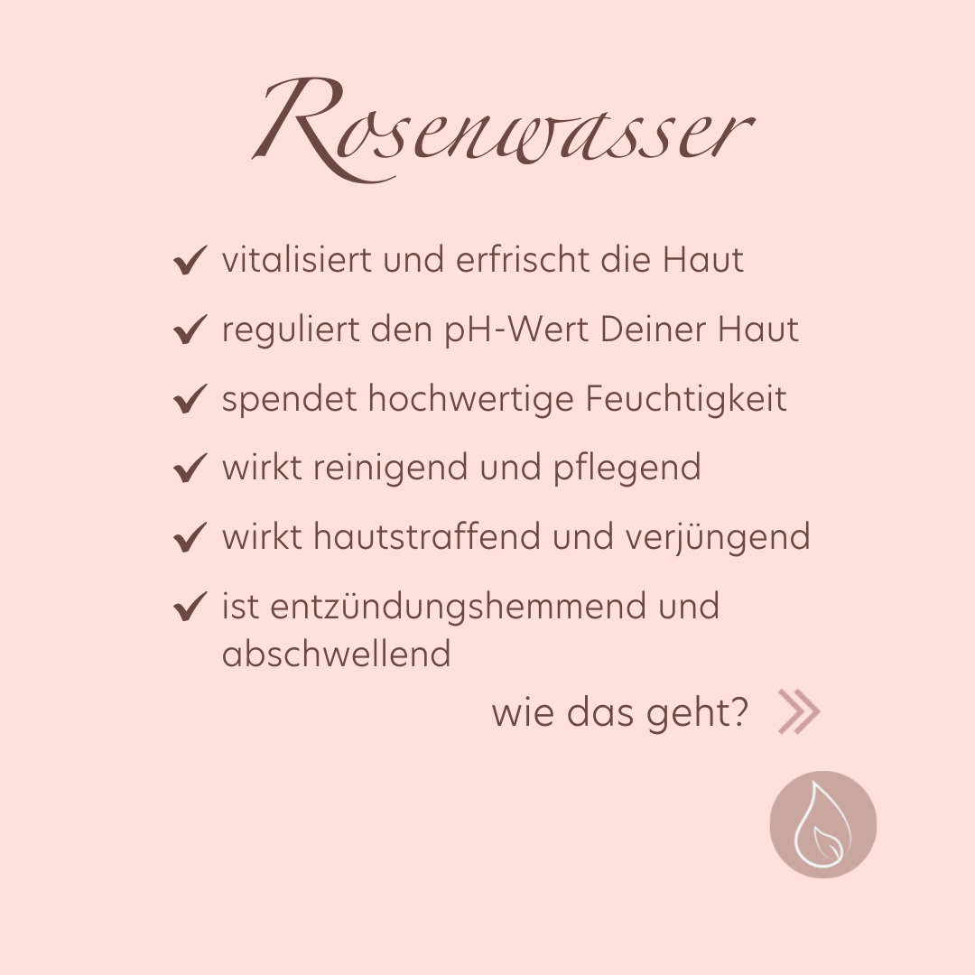 ROSAS Rosenwasser Naturreines Hydrolat für Haut und Haar 100 ml