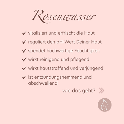 ROSAS Rosenwasser Naturreines Hydrolat für Haut und Haar 100 ml