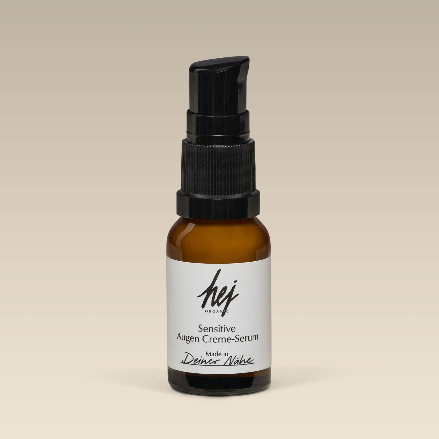 HEJ ORGANIC Sensitive Augen Creme-Serum, 15 ml, Glasflasche mit Pumpspender
