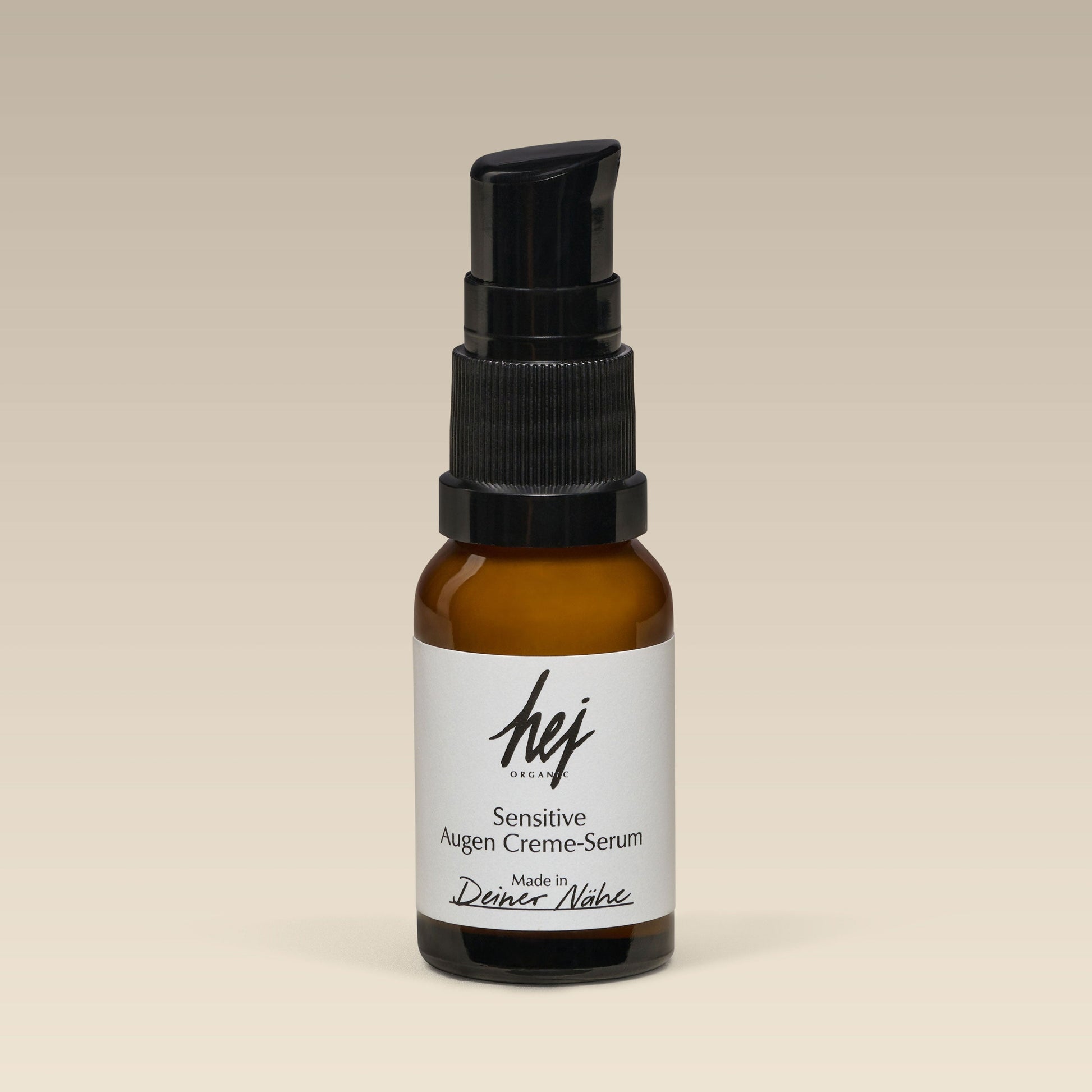 HEJ ORGANIC Sensitive Augen Creme-Serum, 15 ml, Glasflasche mit Pumpspender
