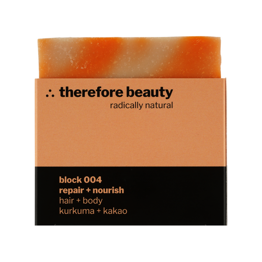 THEREFORE BEAUTY Block 004 Seife Pflege für trockene Haut & Locken 100 g