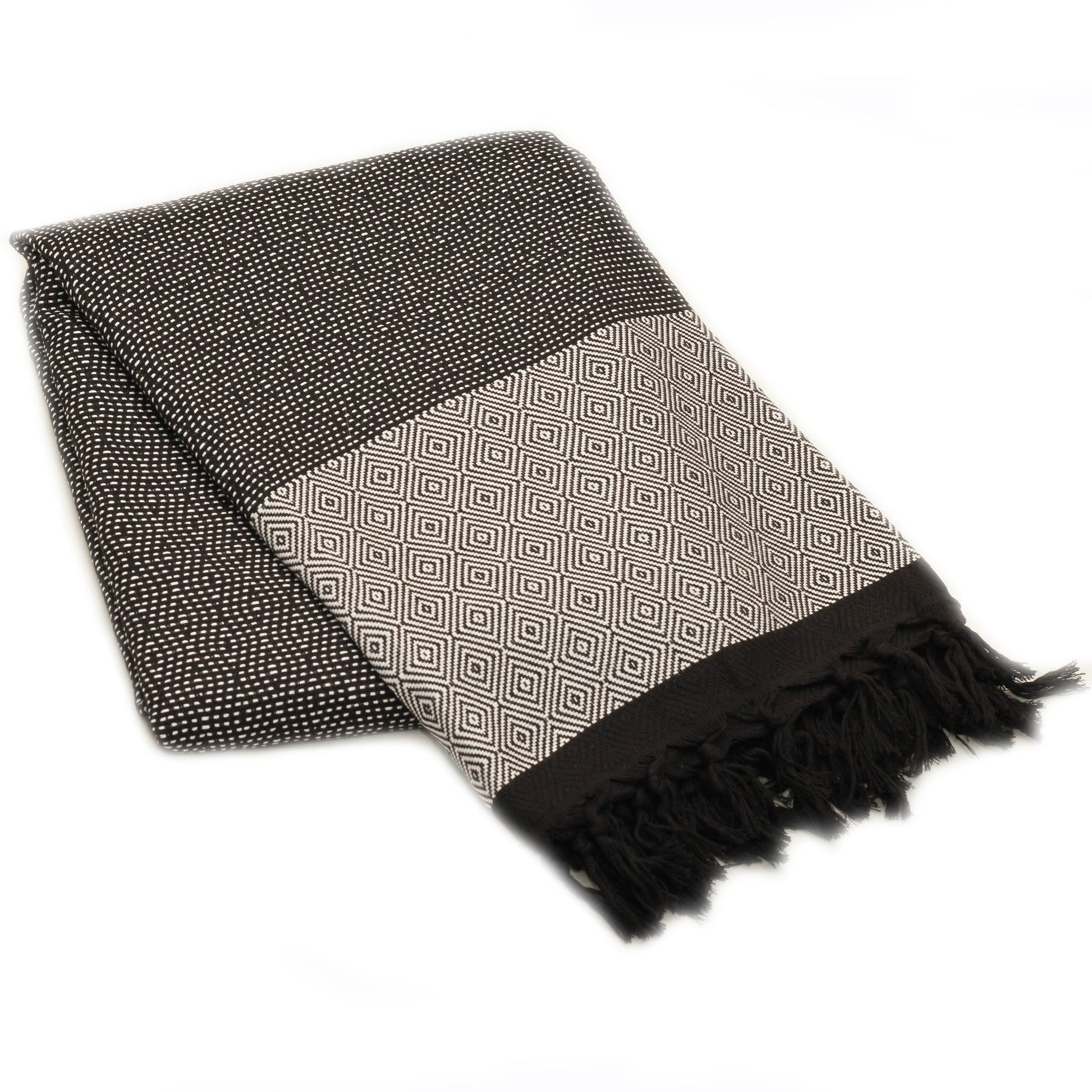 MADEATHAND | TAGESDECKE "TUVAL" | SCHWARZ-WEISS | 200x240cm-3