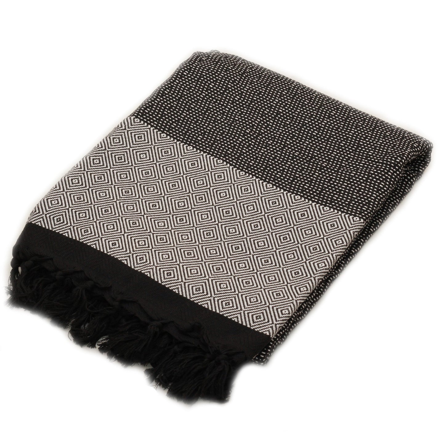 MADEATHAND | TAGESDECKE "TUVAL" | SCHWARZ-WEISS | 200x240cm-2