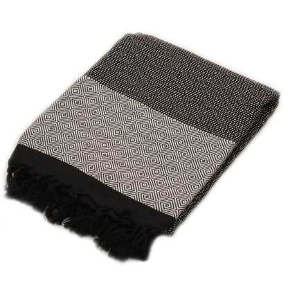 MADEATHAND | TAGESDECKE "TUVAL" | SCHWARZ-WEISS | 200x240cm-2