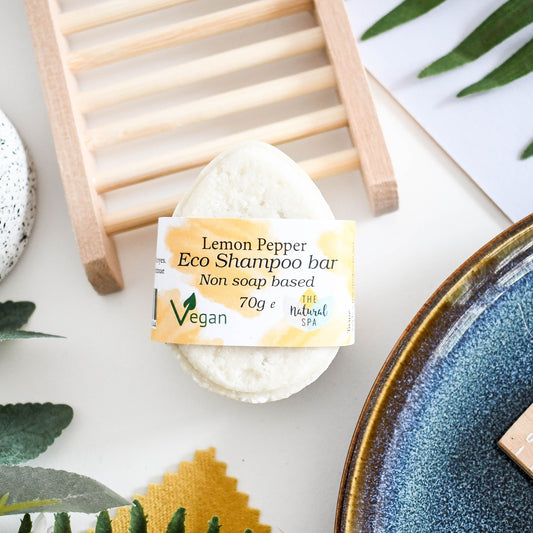 Lemon Pepper Eco Shampoo Bar | Natural Hair Cleanser for All Hair Types | Plastic-Free, Vegan Hair Care | Full Size 70g & Travel Mini-0